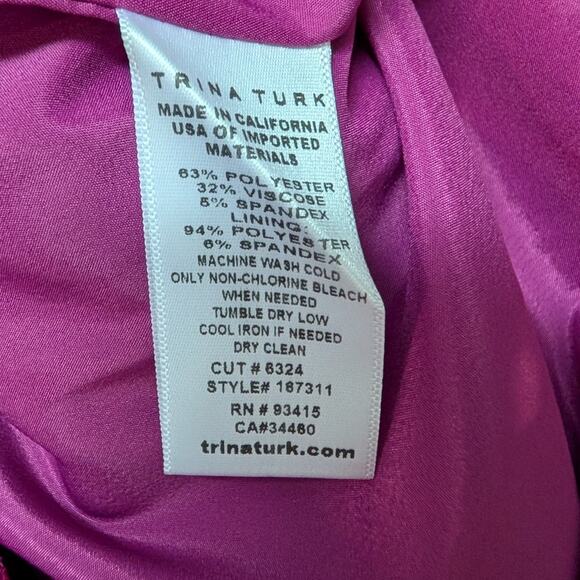 Trina Turk Silvia 3/4 Sleeve Sheath Dress Barbiecore Business Brunch - Size 10 - Picture 7 of 8